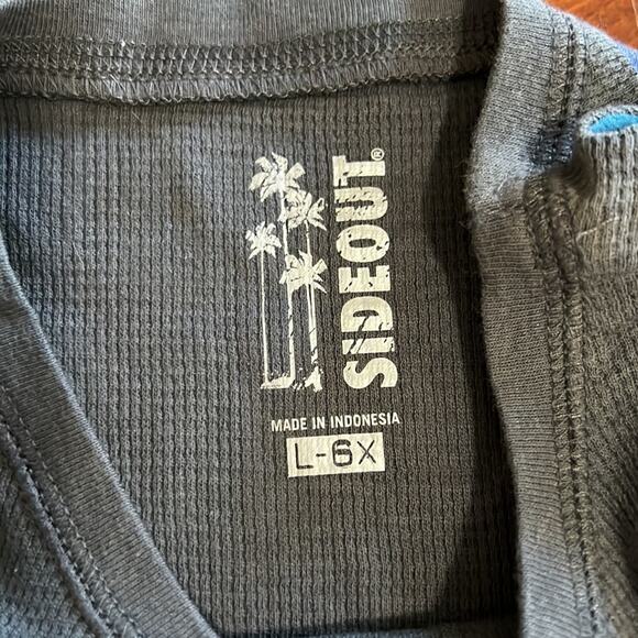 Girls 6X Sideout Gray Knit Top Waffle Knit Long Sleeves Thumb Holes Y2K - Picture 2 of 7